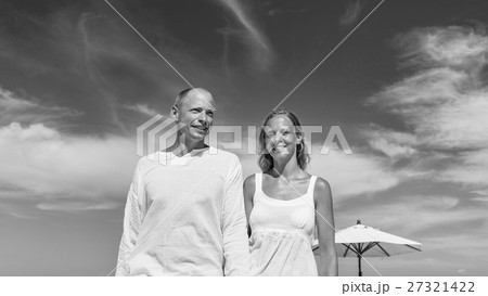 Couple Beach Cheerful Summer Vacation Tropical Concept 27321422