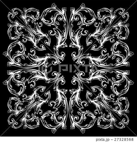 Vintage baroque frame engraving scroll ornament 27328568