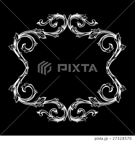 Vintage baroque frame engraving scroll ornament 27328570