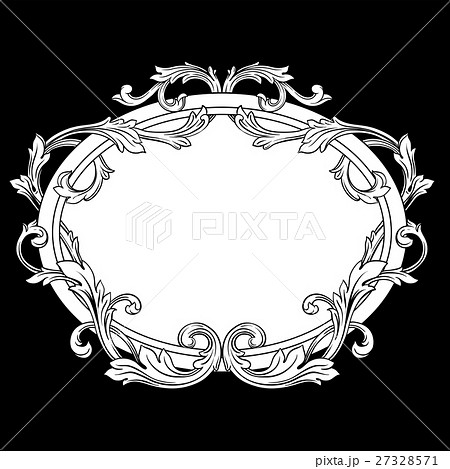 Vintage baroque frame engraving scroll ornament 27328571