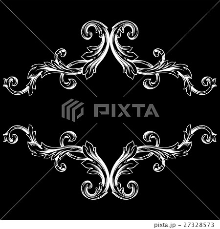 Vintage baroque frame engraving scroll ornament 27328573