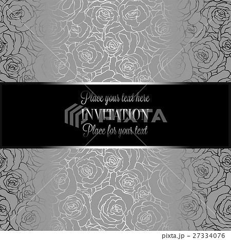 Abstract background with roses, luxury metal 27334076
