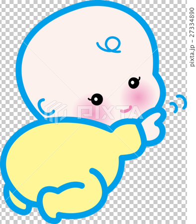 赤ちゃん　はいはい　かわいい　イエロー 27334890