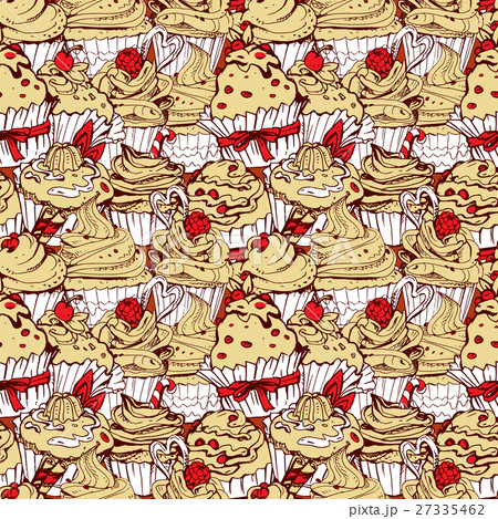 Seamless pattern with sweet cupcakes Seamless pattern with sweet cupcakes 27335462