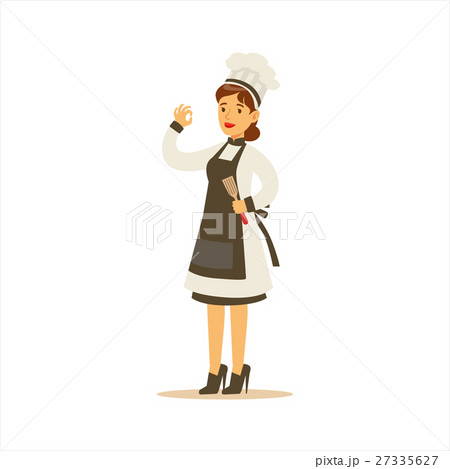 Woman Professional Cooking Chef Working In 27335627