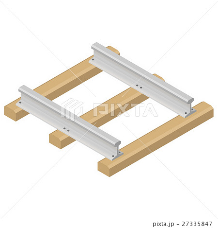 Railroad tracks in isometric, vector illustration. 27335847