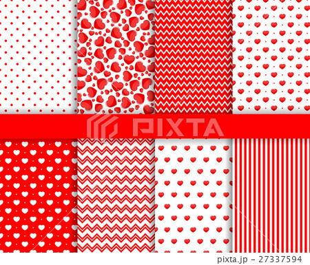 Set of Valentines Day seamless pattern background Set of Valentines Day seamless pattern background 27337594