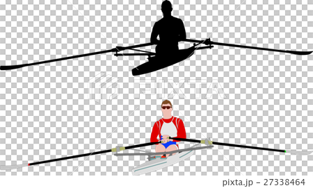 rower silhouette and illustration 27338464