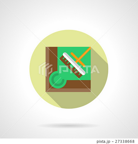 Billiard equipment flat round vector icon. Brush Billiard equipment flat round vector icon. Brush 27338668