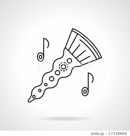 Woodwind horn flat line vector icon 27338669