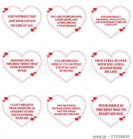 Set of love wishes quotes over white background. Set of love wishes quotes over white background. 27338820