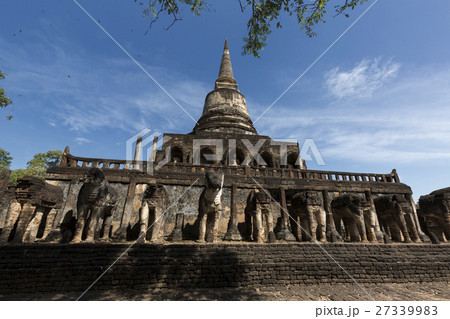 タイ国スコータイ県シーサッチャナライ歴史公園の遺跡ワット・チャーンローム タイ国スコータイ県シーサッチャナライ歴史公園の遺跡ワット・チャーンローム 27339983