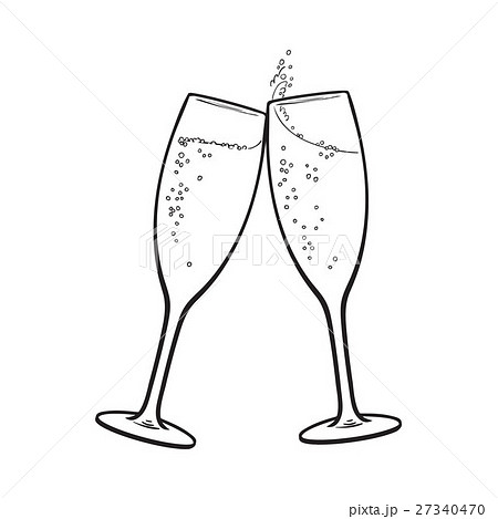 Pair Of Champagne Glasses Holiday Toastのイラスト素材 27340470 Pixta