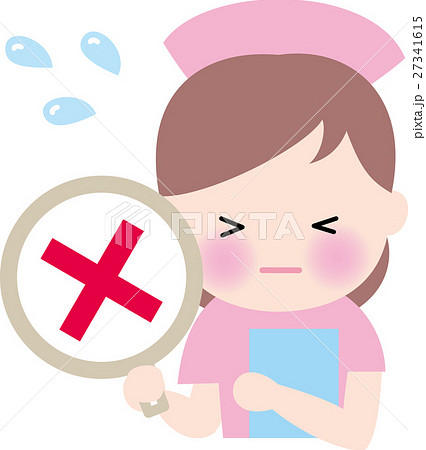 看護師　女性ナース　赤×笑顔　汗 27341615