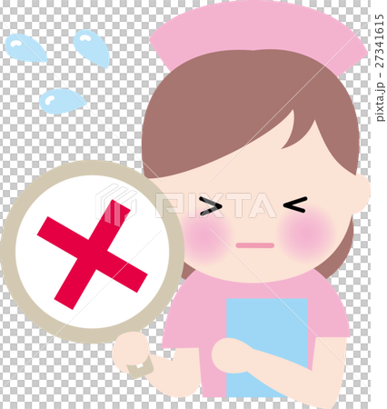 看護師　女性ナース　赤×笑顔　汗 27341615