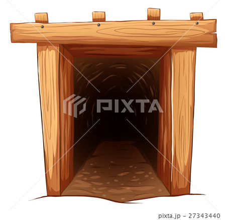 Mine entrance on white background 27343440