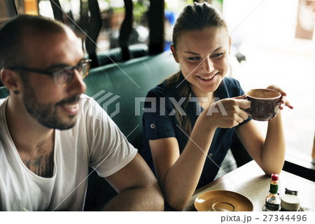 Couple Hanging Out Cafe Concept Couple Hanging Out Cafe Concept 27344496