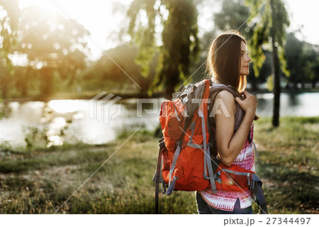 Backpacker Casual Travel Tourist Carefree Nature Concept Backpacker Casual Travel Tourist Carefree Nature Concept 27344497