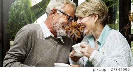 Senior Couple Afternoon Tean Drinking Relax Concept Senior Couple Afternoon Tean Drinking Relax Concept 27344990