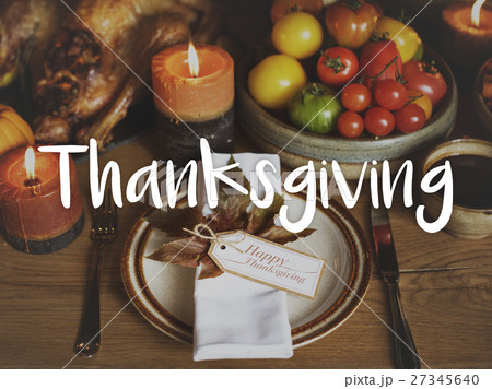 Thnaksgiving Blessing Celebrating Grateful Meal Concept 27345640