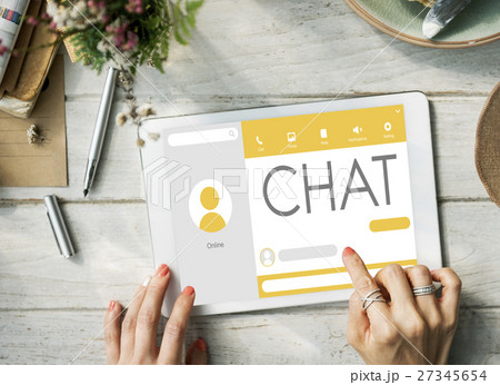 Tablet Chatting Program Online concept 27345654