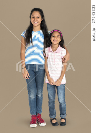 Sister Children Enjoyment Kid Support Concept Sister Children Enjoyment Kid Support Concept 27345835
