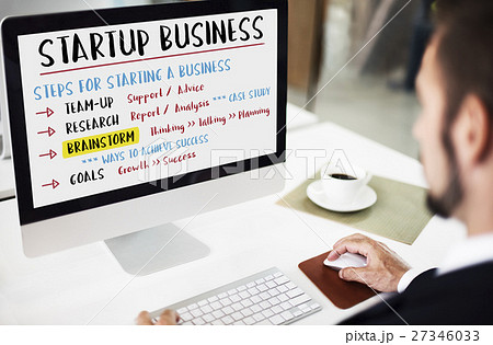 Startup Business Plan Steps Graphic Concept 27346033