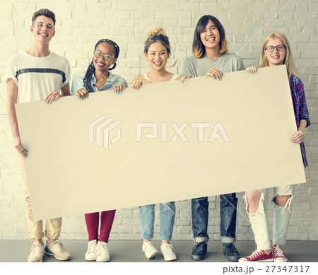Diversity Students Friends Holdng Board Concept 27347317