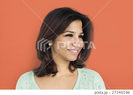 Woman Cheerful Studio Portrait Concept 27348196