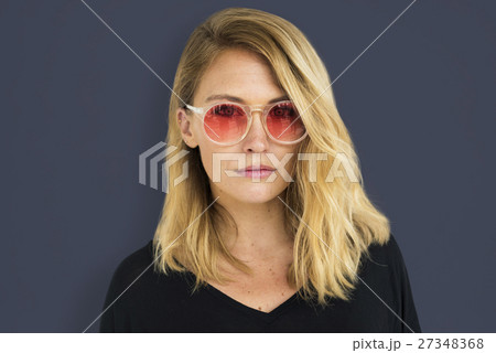 Woman Cheerful Studio Portrait Concept 27348368