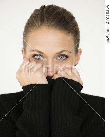 Woman Cheerful Studio Portrait Concept Woman Cheerful Studio Portrait Concept 27348396