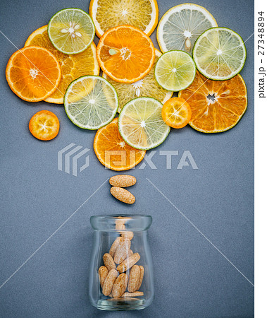 Healthy foods and medicine concept.  27348894