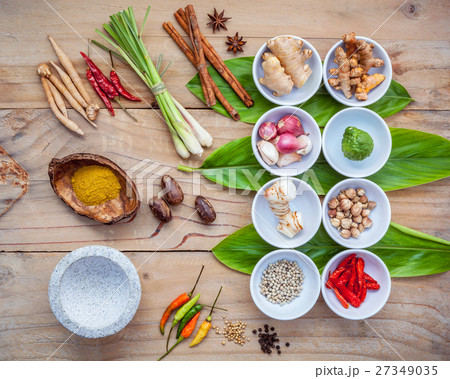 Various of thai food cooking ingredients. 27349035