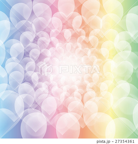 背景素材壁紙 ハートパターン 恋愛 透明感 パステルカラー シンボル カラフル ぼかし 淡い光 模様のイラスト素材