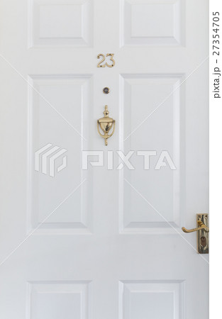 Retro white wooden entrance door 27354705