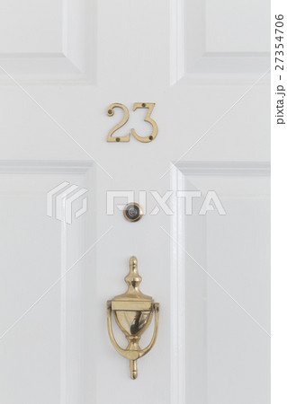 Retro white wooden entrance door 27354706