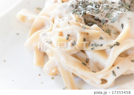 きのことベーコンのクリームパスタ 27355458