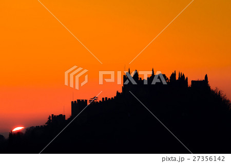Castle silhouette at sundown Castle silhouette at sundown 27356142