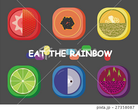 Rainbow fruit icon set collection. 27358087