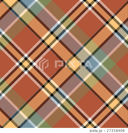Brawn beige yellow check plaid seamless fabric 27358406