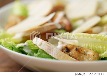 macro shot of fresh homemade caesar salad with 27359117