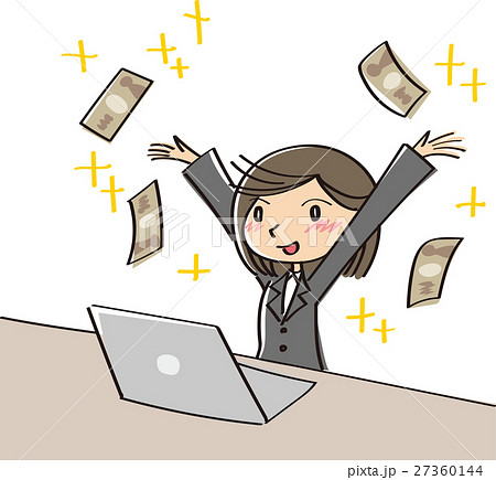 儲かって喜ぶ女性会社員 27360144