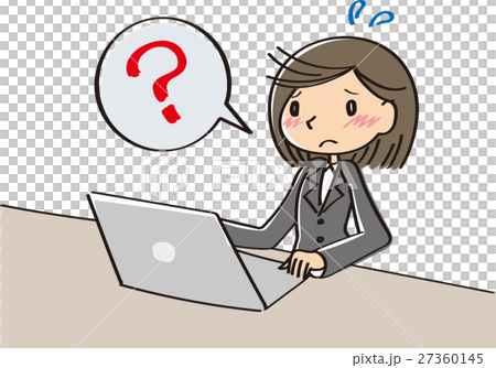 Female employee who is suffering from PC trouble 27360145