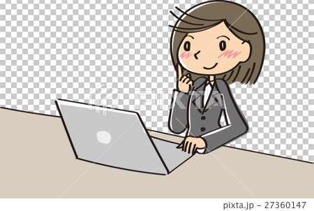 Thinking female company employee 27360147