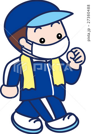 マスクをしてウォーキングする男性 花粉症インフルエンザ対策のイラスト素材 マスクをしてウォーキングする男性 花粉症インフルエンザ対策のイラスト素材