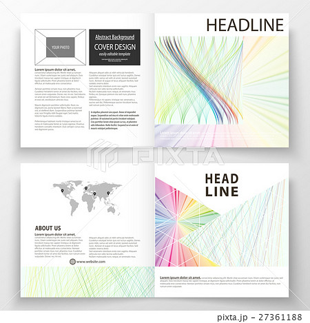 business templates for square bi fold brochureのイラスト素材