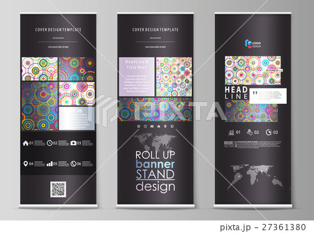 Roll up banner stands, flat design templates 27361380