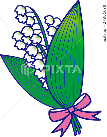 すずらん花束リボン付き　ピンクりぼん 27361639