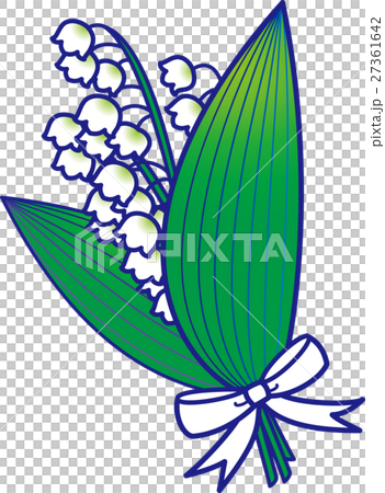 すずらん花束リボン付き　ホワイトりぼん 27361642