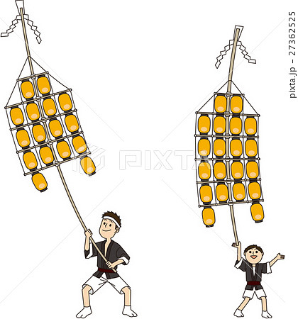 秋田竿燈祭のイラスト素材